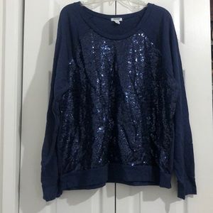 OLD NAVY BLUE SEQUIN SWEATER SIZE XL